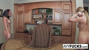 Intense passion surges as Avy and Jayden Jaymes fuck wildly in office