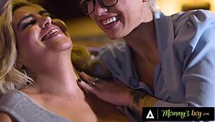 Mommy's Boy Fucks Kenzie Taylor and Caitlin Bell in Wild Milf Threesome