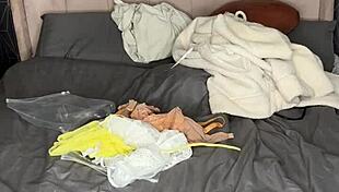 chubby british bbw slips into tight lingerie showing off big natural tits