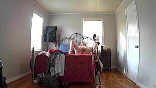 stepmom tries new clothes from shopping then fingers pussy to orgasm on hidden cam