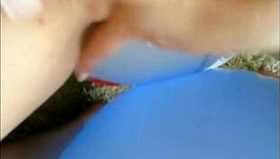 sophie fingers pussy in jeans miniskirt and red lingerie