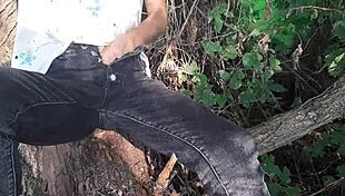 daring clothed self-touch in forest builds to wild release