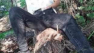 daring clothed self-touch in forest builds to wild release