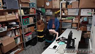 Police officer pounds caught emo teen suspect's tight pussy in store hardcore bust