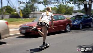 dylan moore rides hard cock till skater face facial cum covered in group pov