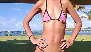 i'm strippin my thong off on crowded public beach twice