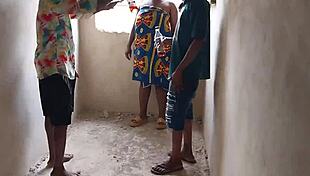 two big cocks pamper big ass wife backyard erotic threesome