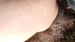 Daisyjo1975 straps on and pegs him deep outside in the open