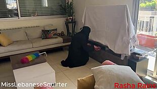 Lebanese maid daddy's huge squirting fantasy comes alive