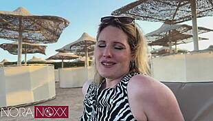 Listen up, Nora's beach humiliation hits hard: you're just a dirty small cock nothing forever.