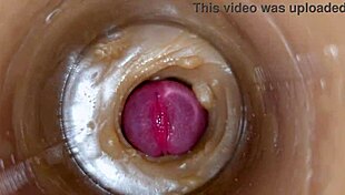 uhh i shoved this huge sperm load deep in my pussy toy asmr closeup creampie
