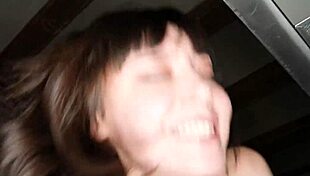 Hey, check out this tattooed guy pounding that tasty brunette's shaved pussy hardcore while she rides cowgirl!