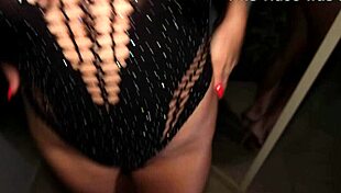 Brunette gags on deepthroat face fuck swallowing huge cum load outdoors