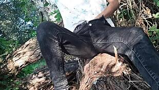 daring clothed self-touch in forest builds to wild release