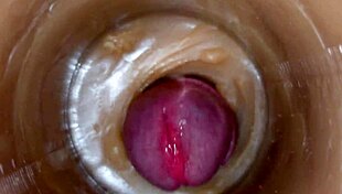 uhh i shoved this huge sperm load deep in my pussy toy asmr closeup creampie