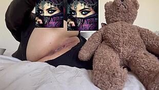 Strawberry stuffed in my dripping tight teen pussy while craving your cock mi amor