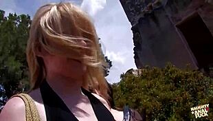 Horny Blonde's Big Butt Stretched By Guitarist Cock Outdoors Then Cum Tasting Finish