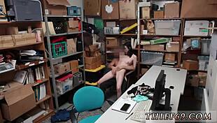 Police officer pounds caught emo teen suspect's tight pussy in store hardcore bust