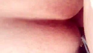 Daisyjo1975 straps on and pegs him deep outside in the open