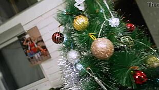 Santa stuffs monika fox's tight anal with squirt monster then mouth cum