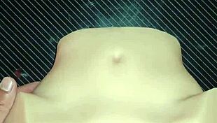 homemade anal gaping on desk with candy's tight asshole ripped clothes cum dripping