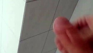 bisexual bathroom wank erupts in hot cumshot splash!!