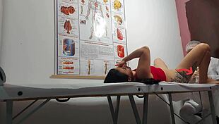 Gynecologist fingers tight asshole before bareback fucking juicy patient pussy