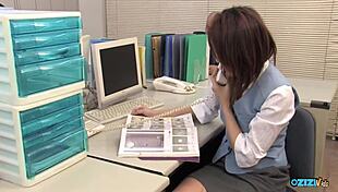 Hey you see this sexy bitch bent over getting pounded by two cocks at work?
