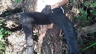 daring clothed self-touch in forest builds to wild release