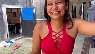 Neighbor pays for latina wife's yoga pants ripped off public lick fuck