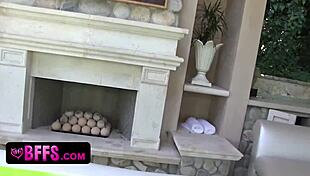 me n my teen bff went crazy lesbian lickin pussies after oil wrestlin...