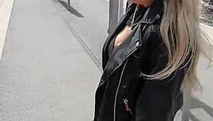 Arab babe teases in public outdoor cabin flashing for free viewer thrill