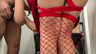 mexican model nympho fucks boss in bathroom frenzy!