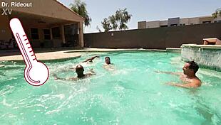 Tiffany Nacke Pays For Double Vaginal Group Sex Poolside With Four Guys