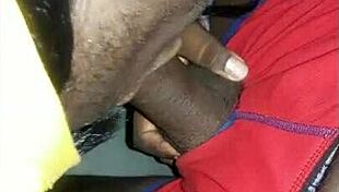 sloppy ebony deepthroat blowjob gags on throbbing cock cum