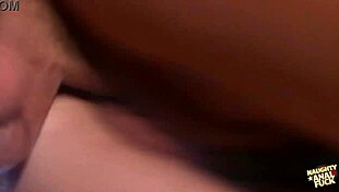 busty babe in glasses, watch her lick as brunette rides cock doggystyle deepthroat cum
