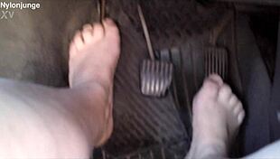 zeraphine73's chubby feet tease in car socks off 👣🚗😍