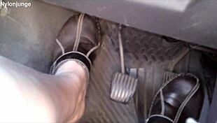 zeraphine73's chubby feet tease in car socks off 👣🚗😍