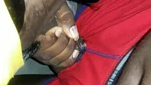 sloppy ebony deepthroat blowjob gags on throbbing cock cum