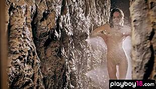 Steamy Ukrainian Vi Shy Strips Bare Revealing Her Dripping Wet Pussy Closeup