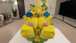 me and my furry noob girlfriend with big tits ride huge cocks anal style in our roblox house