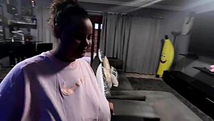 bbw neighbor strips for rent deal flashing huge natural tits and big pussy