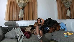 Craving to Suck and Fuck Furhooded Down-Jacket Slut's Huge Ass