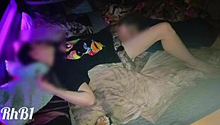 man we were going at it so hard on that squeaky glowing hotel bed licking her juicy milf pussy till she moaned loud