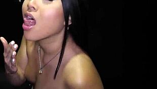 Asian Stunner Swallows Endless Gloryhole Loads Nonstop