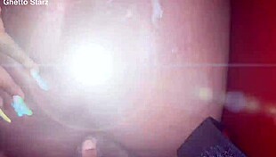 ebony ghetto big ass slut spits messy while taking cumshot pounding.