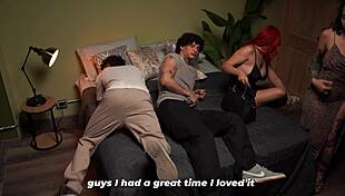 Friends' Playful Foursome Sparks Bedroom Heat After Party