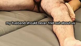 Mature Latina Housewife Rides Cowgirl Moaning Behind Husband's Back Cheating