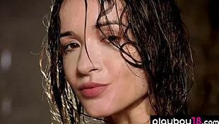 Steamy Ukrainian Vi Shy Strips Bare Revealing Her Dripping Wet Pussy Closeup