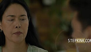 Latina stepmom casually shows her stepson kinky manners up close